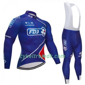 Cykeltøj Langærmet + Bib Cykelbukser 2018 FDJ N002